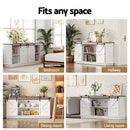 Artiss Buffet Sideboard Storage Cabinet Kitchen Cupboard Sliding Doors White-8