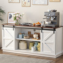 Artiss Buffet Sideboard Storage Cabinet Kitchen Cupboard Sliding Doors White-8