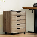 Artiss 5-Drawer Filing Cabinet Mobile Rolling Storage Cabinet Chest of Drawers Stand Scratch Beige-7