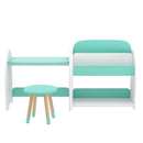 Keezi Kids Bookshelf 2 In 1 Table Chair Set Bookcase Toys Shelves Children Organiser-3