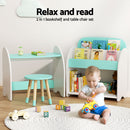 Keezi Kids Bookshelf 2 In 1 Table Chair Set Bookcase Toys Shelves Children Organiser-6