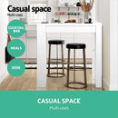 Artiss Bar Table 3-tier Storage Shelves White-5