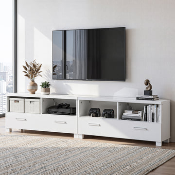 Artiss TV Stand Entertainment Unit with Drawers - White - 0