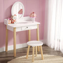 Keezi Kids Dressing Table Chair Set Wooden Leg Vanity Makeup Drawer Mirror-8