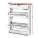 Artiss Shoe Rack Cabinet 16 Pairs White Ana-4