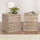 Artiss 2x Bedside Table 2 Drawers - PEPE Oak-7