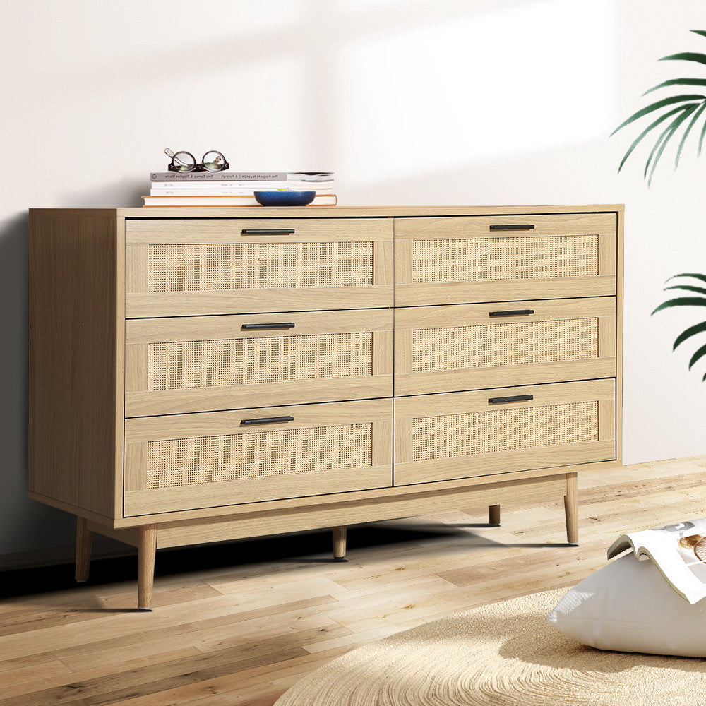 Artiss 6 Chest of Drawers - BRIONY Oak