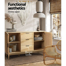 Artiss Rattan Buffet Sideboard - BRIONY Oak-6