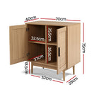 Artiss Rattan Buffet Sideboard 2 Doors - BRIONY Oak-3
