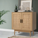 Artiss Rattan Buffet Sideboard 2 Doors - BRIONY Oak-1