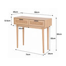 Artiss Console Table 2 Rattan Drawers-3