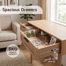 Artiss Console Table 2 Rattan Drawers-4