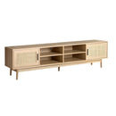 Artiss TV Cabinet Entertainment Unit Storage Cabinets Rattan Wooden 180CM-3