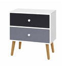 Artiss Bedside Table 2 Drawers - BONDS White-1