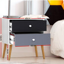 Artiss Bedside Table 2 Drawers - BONDS White-2