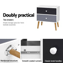 Artiss Bedside Table 2 Drawers - BONDS White-6