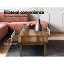 Artiss Coffee Table 2 Drawers Walnut Serena-4