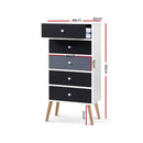 Artiss 5 Chest of Drawers - BONDS White-4