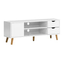 Artiss TV Cabinet Entertainment Unit Stand Wooden Scandinavian 120cm White-3