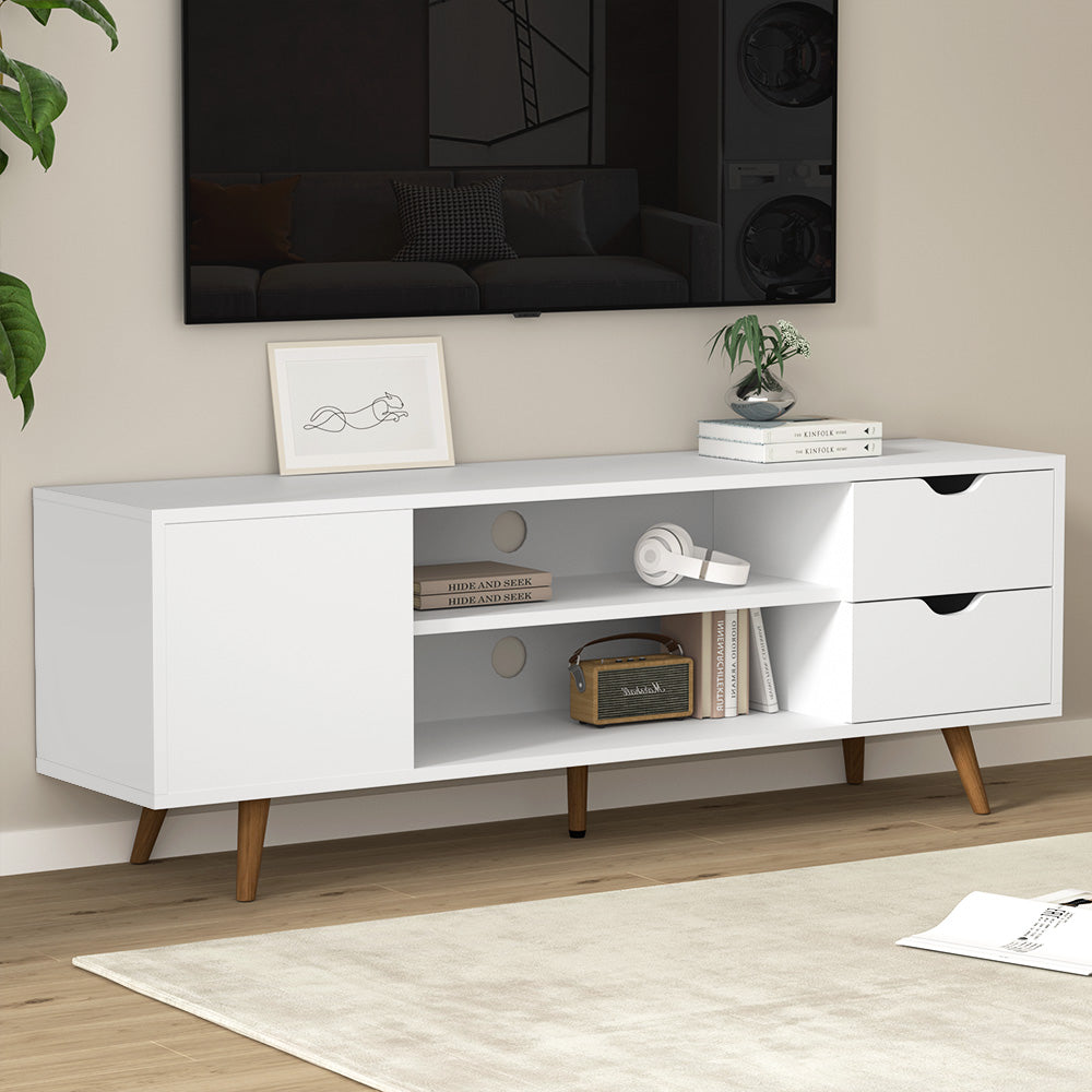 Artiss TV Cabinet Entertainment Unit Stand Wooden Scandinavian 120cm White