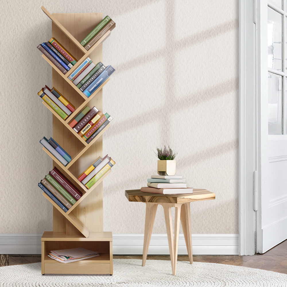 Artiss Tree Bookshelf 9 Tiers - ECHO Oak