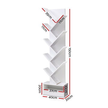 Artiss Tree Bookshelf 9 Tiers - ECHO White - 0