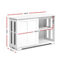 Artiss Buffet Sideboard Sliding Doors - SERA White-4