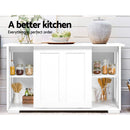 Artiss Buffet Sideboard Sliding Doors - SERA White-6