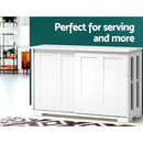 Artiss Buffet Sideboard Sliding Doors - SERA White-6