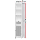 Artiss Bathroom Cabinet Storage 161cm White Rattan Tallboy Toilet Cupboard-4