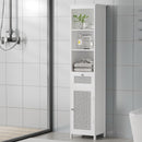Artiss Bathroom Cabinet Storage 161cm White Rattan Tallboy Toilet Cupboard-1