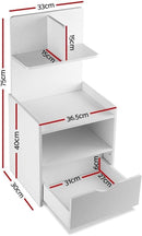 Artiss Bedside Table 1 Drawer with Shelves - EVERMORE White-4