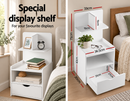 Artiss Bedside Table 1 Drawer with Shelves - EVERMORE White-7