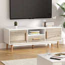 Artiss Wooden Entertainment Unit - White & Wood-1