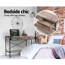 Artiss Console Table 2 Drawers Walnut Marconi-7