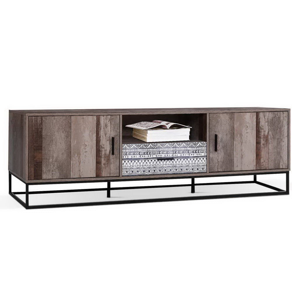 Artiss TV Cabinet Entertainment Unit Stand Storage Wooden Industrial Rustic 180cm