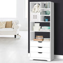 Artiss Bookshelf with Drawers - NANA White-1