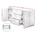 Artiss Buffet Sideboard High Gloss - White-3
