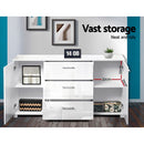 Artiss Buffet Sideboard High Gloss - White-7