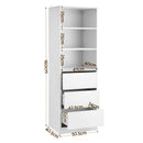 Artiss 2x Chest of 3 Drawers Tallboy Cabinet White-3