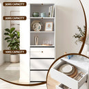 Artiss 2x Chest of 3 Drawers Tallboy Cabinet White-6