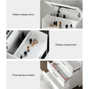 Artiss 2-in-1 Dressing Table Stool Set Bedside Table White-7