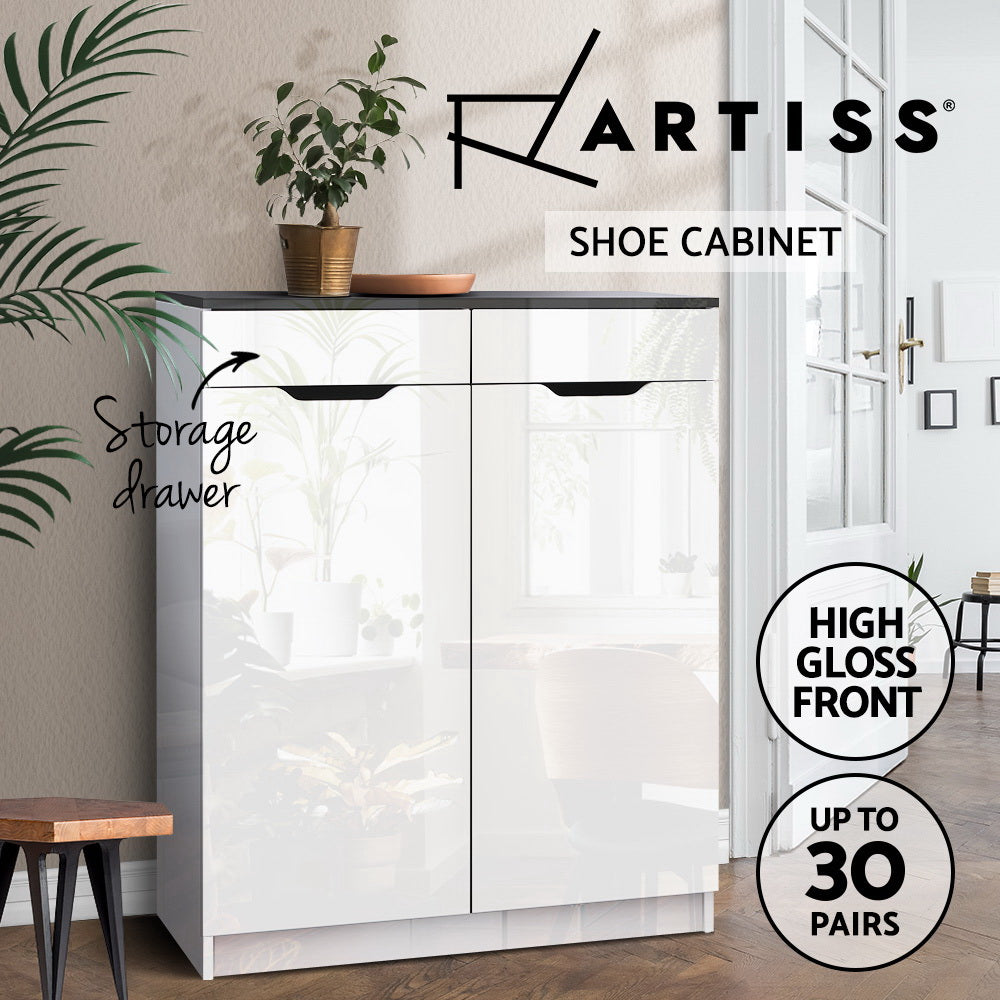 Artiss Shoe Rack Cabinet 30 Pairs White Eve