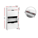Artiss Shoe Rack Cabinet 24 Pairs White Luna-4