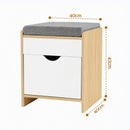 Artiss Storage Ottoman with Drawer 100kg Capacity Footrest Cushion Pine-2