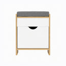 Artiss Storage Ottoman with Drawer 100kg Capacity Footrest Cushion Pine-3