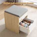 Artiss Storage Ottoman with Drawer 100kg Capacity Footrest Cushion Pine-5