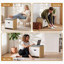 Artiss Storage Ottoman with Drawer 100kg Capacity Footrest Cushion Pine-7