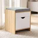 Artiss Storage Ottoman with Drawer 100kg Capacity Footrest Cushion Pine-8