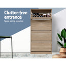 Artiss Shoe Rack Cabinet 60 Pairs 4 Doors - Wood-5